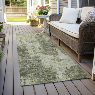 Piper Looms Chantille Modern ACN1389 Aloe Machine Washable Area Rug Runner Outdoor Lifestyle Image Feature