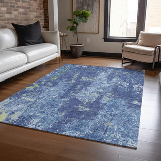 Piper Looms Chantille Modern ACN1391 Navy Machine Washable Area Rug Lifestyle Image Feature