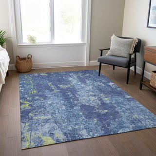 Piper Looms Chantille Modern ACN1391 Navy Machine Washable Area Rug Lifestyle Image Feature