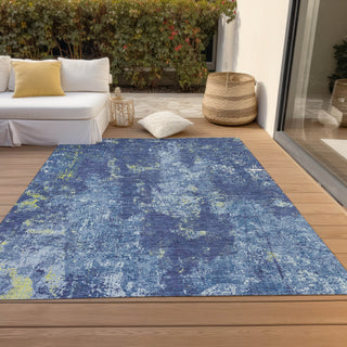 Piper Looms Chantille Modern ACN1391 Navy Machine Washable Area Rug Outdoor Lifestyle Image Feature