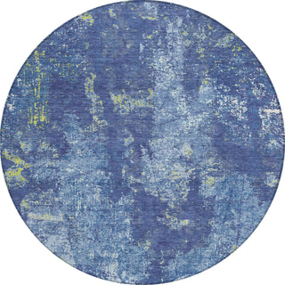 Piper Looms Chantille Modern ACN1391 Navy Machine Washable Area Rug Round Main Image