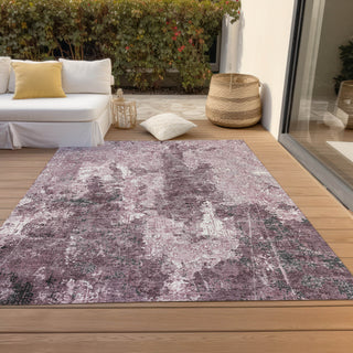 Piper Looms Chantille Modern ACN1392 Pink Machine Washable Area Rug Outdoor Lifestyle Image Feature