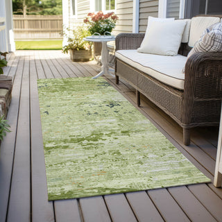 Piper Looms Chantille Modern ACN1393 Aloe Machine Washable Area Rug Runner Outdoor Lifestyle Image Feature