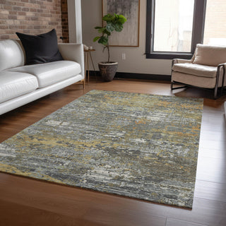 Piper Looms Chantille Modern ACN1395 Gold Machine Washable Area Rug Lifestyle Image Feature