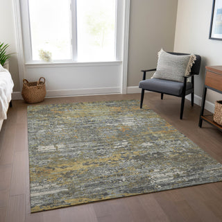 Piper Looms Chantille Modern ACN1395 Gold Machine Washable Area Rug Lifestyle Image Feature
