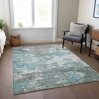 Piper Looms Chantille Modern ACN1396 Seafoam Machine Washable Area Rug Lifestyle Image Feature