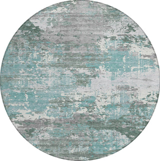 Piper Looms Chantille Modern ACN1396 Seafoam Machine Washable Area Rug Round Main Image