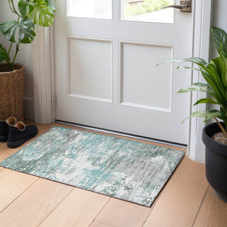 Piper Looms Chantille Modern ACN1396 Seafoam Machine Washable Area Rug Scatter Lifestyle Image Feature