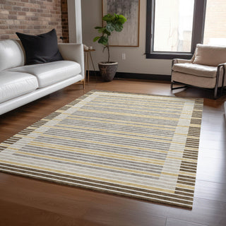 Piper Looms Chantille Stripes ACN1400 Brown Machine Washable Area Rug Lifestyle Image Feature