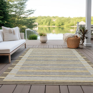 Piper Looms Chantille Stripes ACN1400 Brown Machine Washable Area Rug Outdoor Lifestyle Image Feature