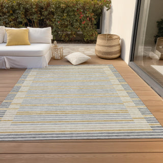 Piper Looms Chantille Stripes ACN1401 Gray Machine Washable Area Rug Outdoor Lifestyle Image Feature