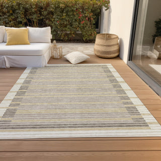 Piper Looms Chantille Stripes ACN1402 Ivory Machine Washable Area Rug Outdoor Lifestyle Image Feature