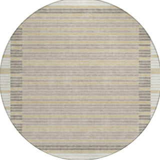 Piper Looms Chantille Stripes ACN1402 Ivory Machine Washable Area Rug Round Main Image