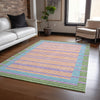 Piper Looms Chantille Stripes ACN1403 Lime Machine Washable Area Rug Lifestyle Image Feature