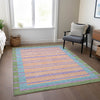Piper Looms Chantille Stripes ACN1403 Lime Machine Washable Area Rug Lifestyle Image Feature