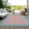 Piper Looms Chantille Stripes ACN1403 Lime Machine Washable Area Rug Outdoor Lifestyle Image Feature