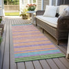 Piper Looms Chantille Stripes ACN1403 Lime Machine Washable Area Rug Runner Outdoor Lifestyle Image Feature