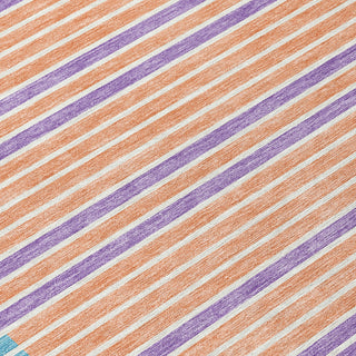 Piper Looms Chantille Stripes ACN1403 Lime Machine Washable Area Rug Swatch Image
