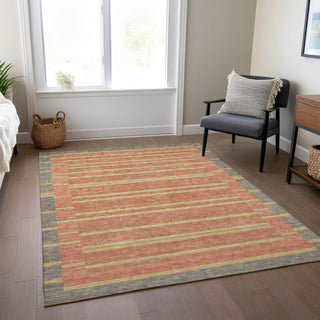 Piper Looms Chantille Stripes ACN1406 Pewter Machine Washable Area Rug Lifestyle Image Feature