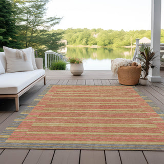 Piper Looms Chantille Stripes ACN1406 Pewter Machine Washable Area Rug Outdoor Lifestyle Image Feature