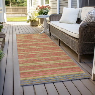 Piper Looms Chantille Stripes ACN1406 Pewter Machine Washable Area Rug Runner Outdoor Lifestyle Image Feature