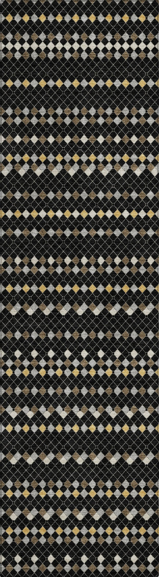 Piper Looms Chantille Stripes ACN1409 Black Machine Washable Area Rug Runner Main Image