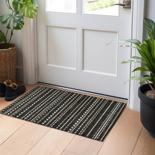 Piper Looms Chantille Stripes ACN1409 Black Machine Washable Area Rug Scatter Lifestyle Image Feature