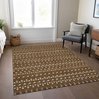 Piper Looms Chantille Stripes ACN1410 Brown Machine Washable Area Rug Lifestyle Image Feature
