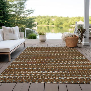 Piper Looms Chantille Stripes ACN1410 Brown Machine Washable Area Rug Outdoor Lifestyle Image Feature