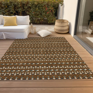 Piper Looms Chantille Stripes ACN1410 Brown Machine Washable Area Rug Outdoor Lifestyle Image Feature