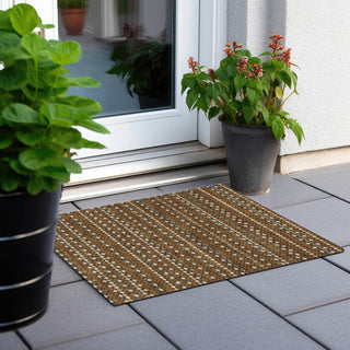 Piper Looms Chantille Stripes ACN1410 Brown Machine Washable Area Rug Scatter Outdoor Lifestyle Image Feature