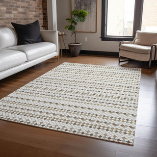 Piper Looms Chantille Stripes ACN1411 Ivory Machine Washable Area Rug Lifestyle Image Feature