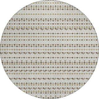 Piper Looms Chantille Stripes ACN1411 Ivory Machine Washable Area Rug Round Main Image