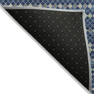 Piper Looms Chantille Stripes ACN1414 Navy Machine Washable Area Rug Backing Image