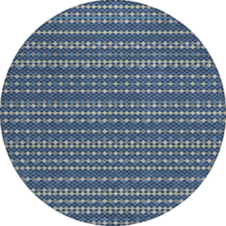 Piper Looms Chantille Stripes ACN1414 Navy Machine Washable Area Rug Round Main Image
