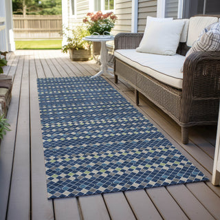 Piper Looms Chantille Stripes ACN1414 Navy Machine Washable Area Rug Runner Outdoor Lifestyle Image Feature