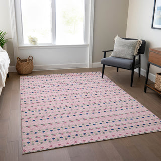 Piper Looms Chantille Stripes ACN1415 Pink Machine Washable Area Rug Lifestyle Image Feature