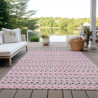 Piper Looms Chantille Stripes ACN1415 Pink Machine Washable Area Rug Outdoor Lifestyle Image Feature