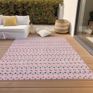 Piper Looms Chantille Stripes ACN1415 Pink Machine Washable Area Rug Outdoor Lifestyle Image Feature