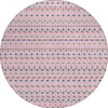 Piper Looms Chantille Stripes ACN1415 Pink Machine Washable Area Rug Round Main Image
