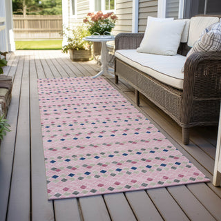 Piper Looms Chantille Stripes ACN1415 Pink Machine Washable Area Rug Runner Outdoor Lifestyle Image Feature