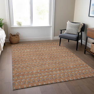Piper Looms Chantille Stripes ACN1416 Paprika Machine Washable Area Rug Lifestyle Image Feature
