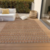 Piper Looms Chantille Stripes ACN1416 Paprika Machine Washable Area Rug Outdoor Lifestyle Image Feature
