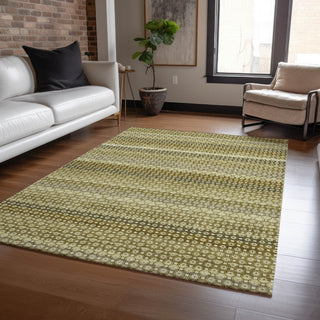 Piper Looms Chantille Stripes ACN1419 Aloe Machine Washable Area Rug Lifestyle Image Feature