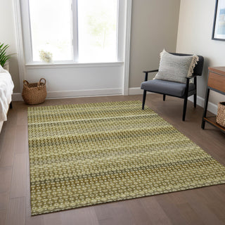 Piper Looms Chantille Stripes ACN1419 Aloe Machine Washable Area Rug Lifestyle Image Feature