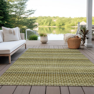 Piper Looms Chantille Stripes ACN1419 Aloe Machine Washable Area Rug Outdoor Lifestyle Image Feature