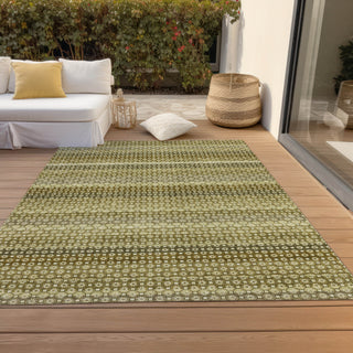 Piper Looms Chantille Stripes ACN1419 Aloe Machine Washable Area Rug Outdoor Lifestyle Image Feature