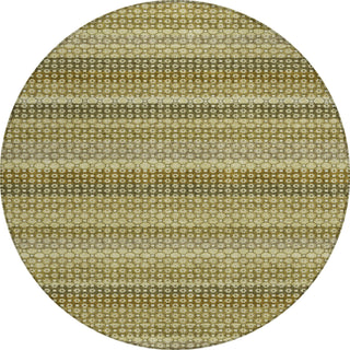 Piper Looms Chantille Stripes ACN1419 Aloe Machine Washable Area Rug Round Main Image