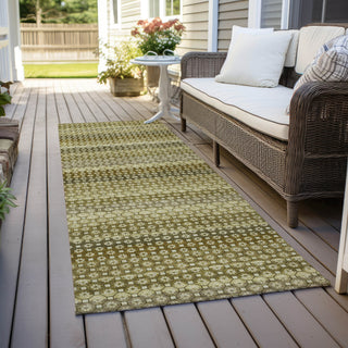 Piper Looms Chantille Stripes ACN1419 Aloe Machine Washable Area Rug Runner Outdoor Lifestyle Image Feature
