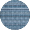 Piper Looms Chantille Stripes ACN1420 Denim Machine Washable Area Rug Round Main Image